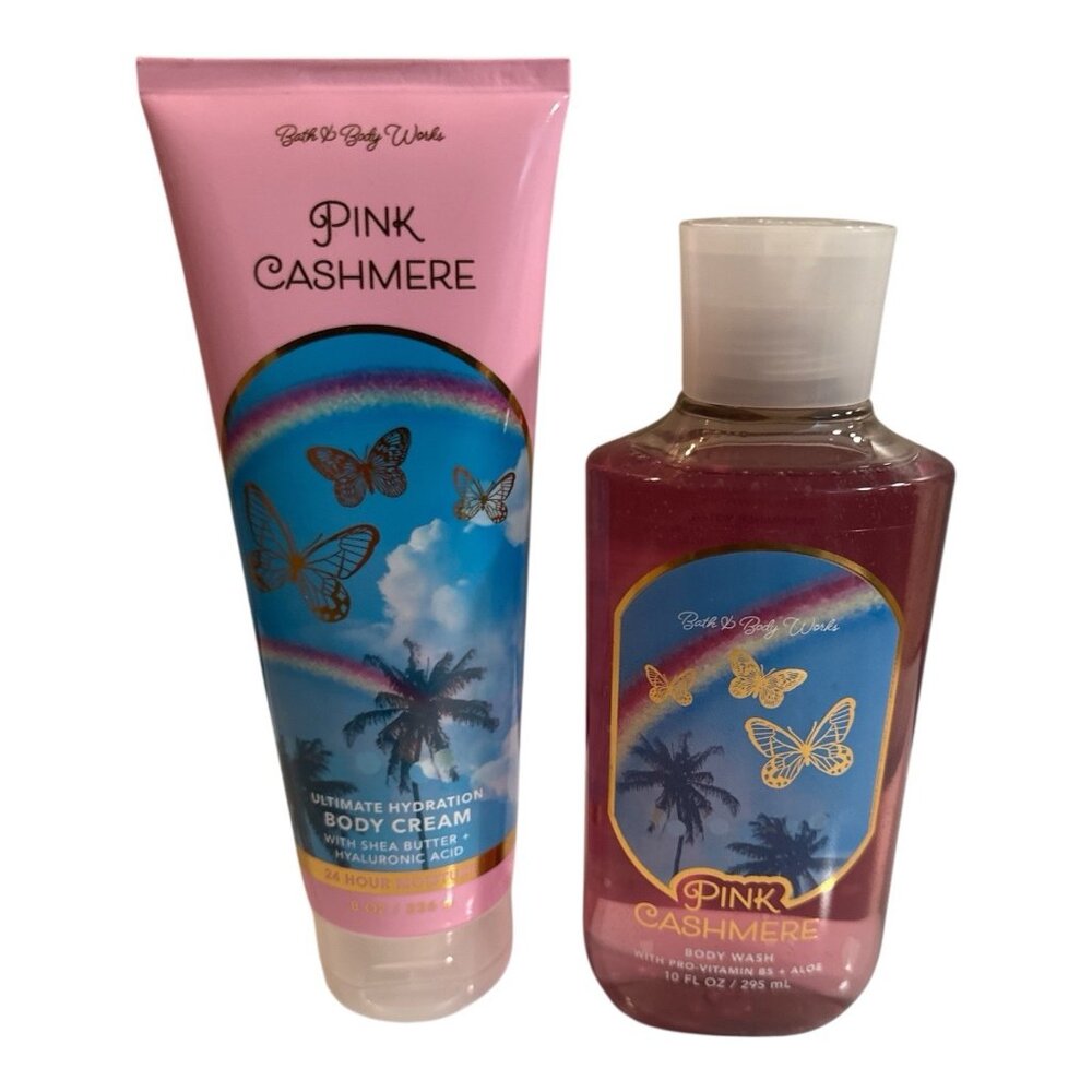 Bath & Body Works Pink Cashmere Body Wash & Body Cream Set NEW